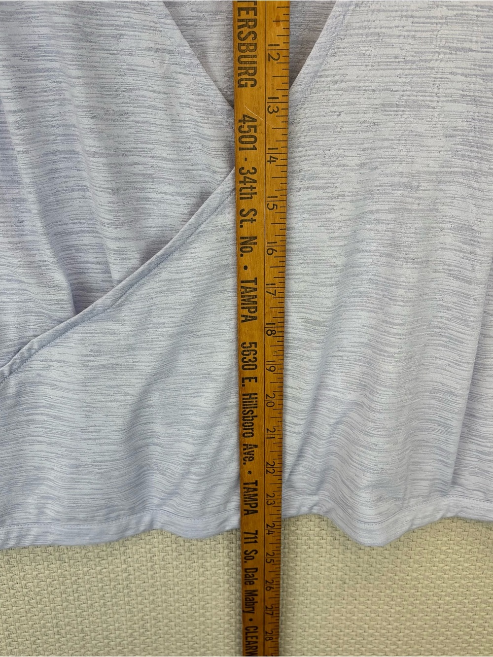 Athleta Blue Crossover Blouse Women's Medium Long Sheer Sleeves Lightweight Top - Picture 9 of 9